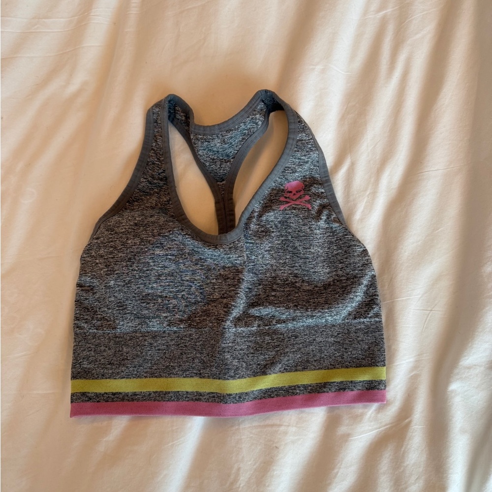 SoulCycle Heathered Gray Racerback Sports Bra